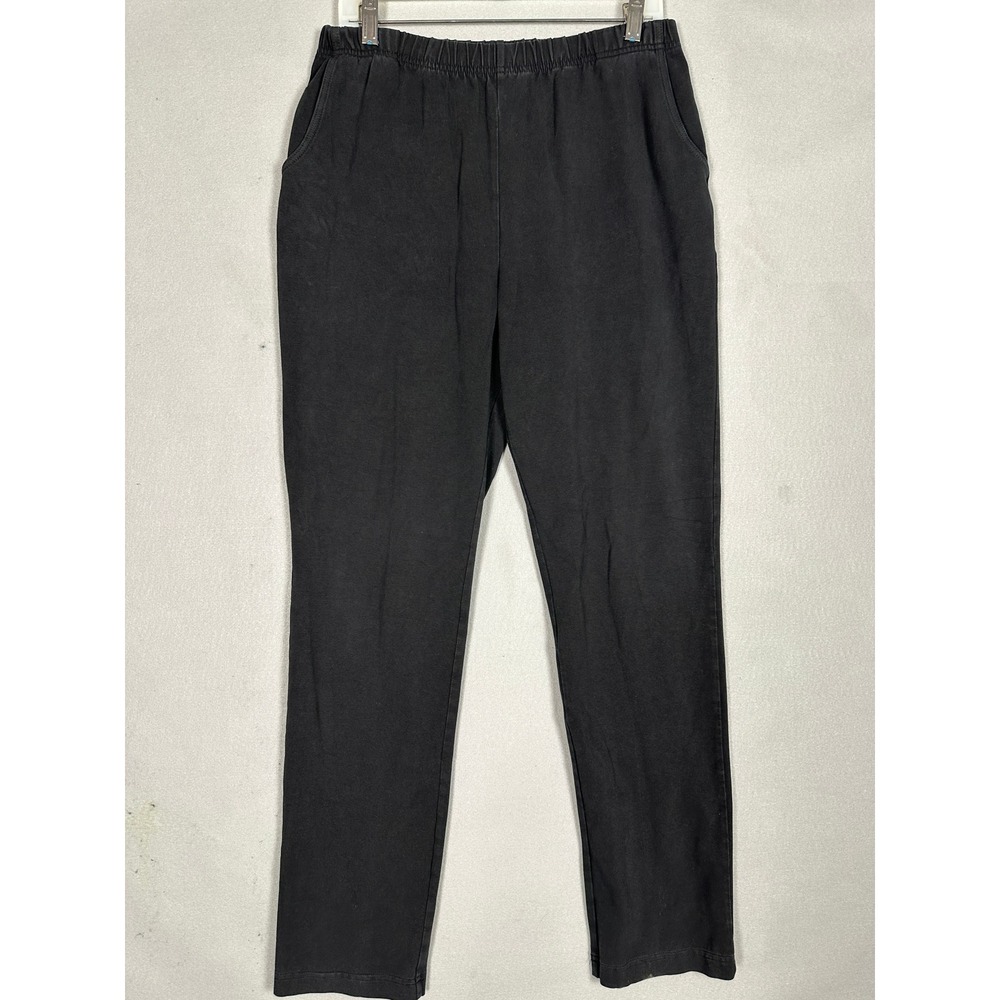 L.L. Bean Pants Womens Medium Tall Perfect Fit Black Pull On Straight Stretch